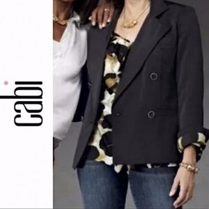 🌻NWOT | CABI #987 Luxe Tux Leopard Lined Black Blazer Jacket, Size 6